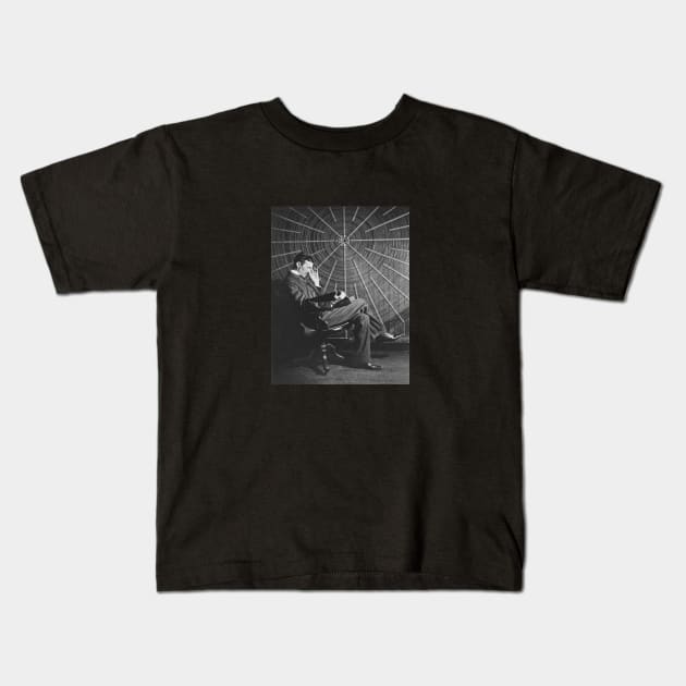 Nikola Tesla Kids T-Shirt by MiljanaVuckovic